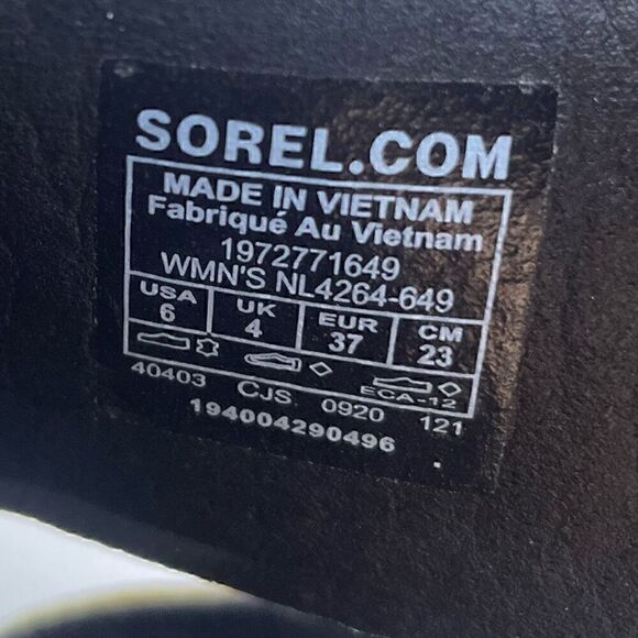 Sorel Leather Snake Print Slides Womens Sz 6 Ella Black Vapor Sandals Slip On - Picture 4 of 7